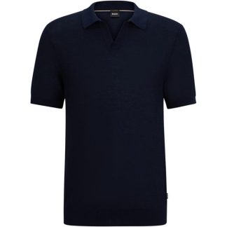 Boss HBB Tempio Knit P Sn42 Men Short Sleeve Polos Dark Blue 404 for sale