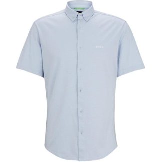 Boss HBG B Motion S Sn42 Men Plain Shirt - Short Sleeve Purple 527 for sale