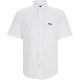 Boss HBG B Motion S Sn42 Men Plain Shirt - Short Sleeve White 100 for sale