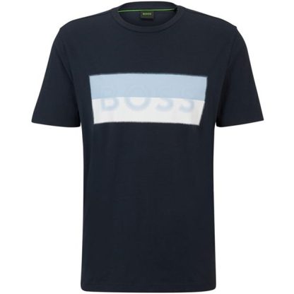 Boss HBG Tee 9 Sn42 Men Regular Fit T-Shirts Dark Blue 402 for sale