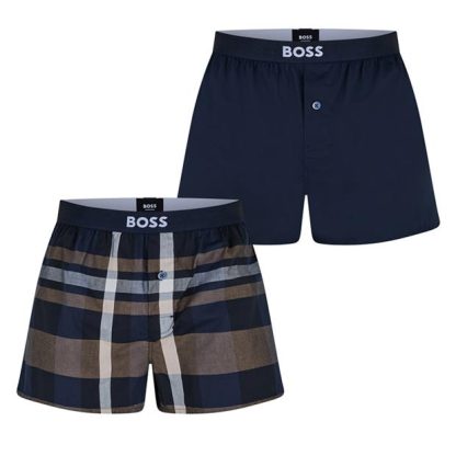 Boss HBW 2pk Woven Boxer Sn42 Men Navy/Med Bei261  for sale