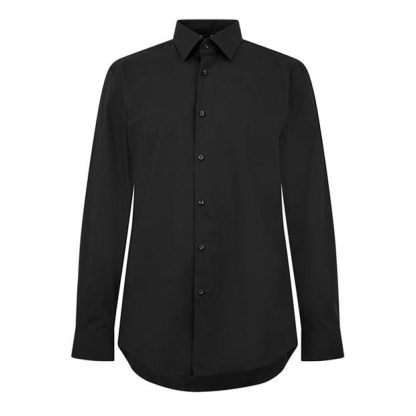 Boss Hank Kent Shirt Men Plain Shirt - Long Sleeve Black 001 for sale