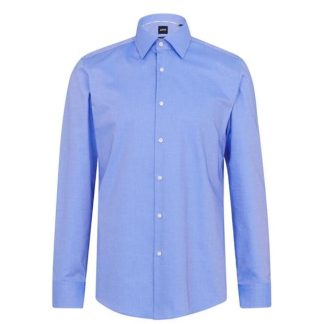 Boss Hank Kent Shirt Men Plain Shirt - Long Sleeve Blue for sale