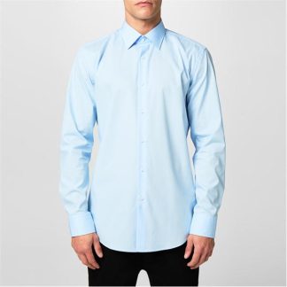 Boss Hank Kent Shirt Men Plain Shirt - Long Sleeve Pstl Blue 452 for sale