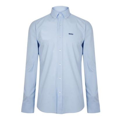 Boss Hank Poplin Shirt Men Plain Shirt - Long Sleeve Sky Blue 452 for sale