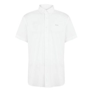 Boss Hank Shirt Men Plain Shirt - Short Sleeve White 100 for sale