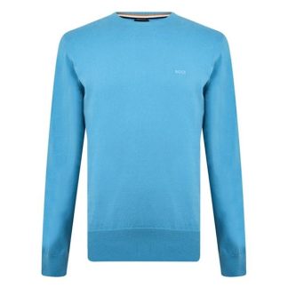 Boss Hugo Boss Pascas Knit Jumper Mens Men Jumpers Past Blue for sale