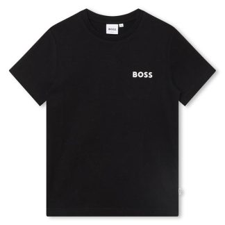 Boss Large Logo T-Shirt Junior Kids Black 09B  for sale