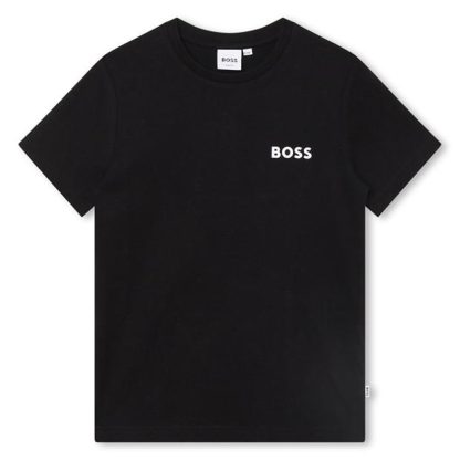 Boss Large Logo T-Shirt Junior Kids Black 09B  for sale