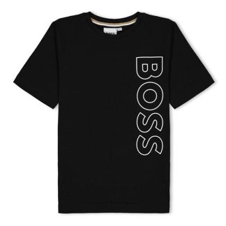 Boss Large Logo T-shirt Kids Regular Fit T-Shirts Black 09B for sale