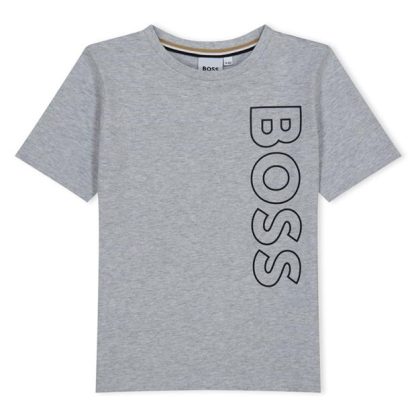 Boss Large Logo T-shirt Kids Regular Fit T-Shirts Grey A32 for sale