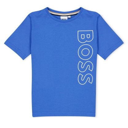 Boss Large Logo T-shirt Kids Regular Fit T-Shirts Navy 846 for sale