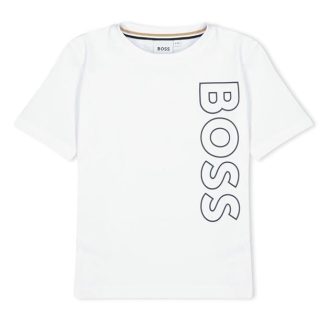 Boss Large Logo T-shirt Kids Regular Fit T-Shirts White 10P for sale