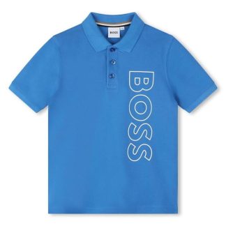 Boss Logo Polo Shirt Boys Kids Short Sleeve Polos Navy 846 for sale