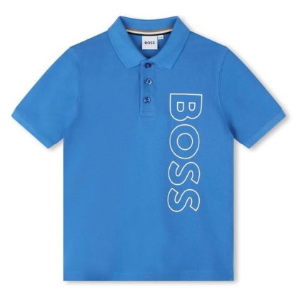 Boss Logo Polo Shirt Boys Kids Short Sleeve Polos Navy 846 for sale