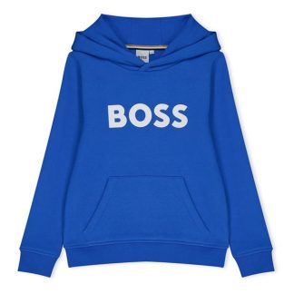 Boss Logo Print Hoodie Boys Kids OTH Hoodies Navy 846 for sale