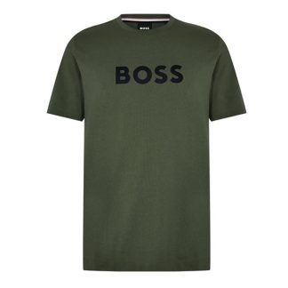 Boss Logo Print T-Shirt Men Regular Fit T-Shirts Khaki 303 for sale