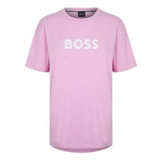 Boss Logo Print T-Shirt Men Regular Fit T-Shirts Light Pink 680 for sale