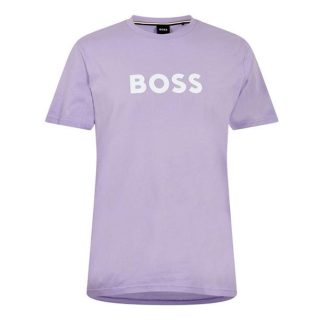 Boss Logo Print T-Shirt Men Regular Fit T-Shirts LightPurple530 for sale