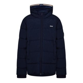 Boss Logo Puffer Jacket Juniors Kids Puffer Jackets - Heavyweight Navy 849 for sale