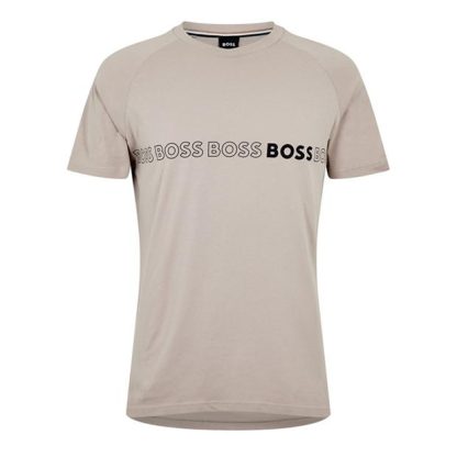 Boss Logo Slim T Shirt Men Slim Fit T-Shirts Light Beige 275 for sale