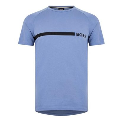 Boss Logo Slim T Shirt Men Slim Fit T-Shirts Open Blue 490 for sale