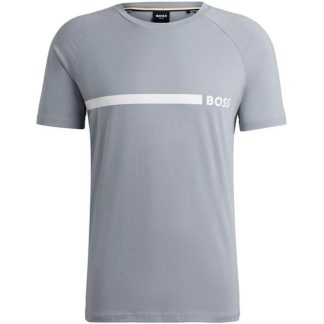 Boss Logo Slim T Shirt Men Slim Fit T-Shirts Silver 040 for sale