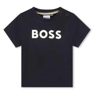 Boss Logo T Shirt Infants Kids Regular Fit T-Shirts Navy 849 for sale