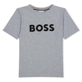 Boss Logo T Shirt Juniors Kids Regular Fit T-Shirts Grey A32 for sale