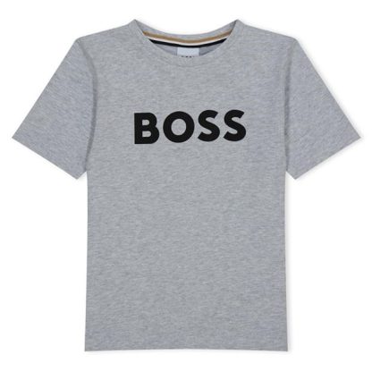 Boss Logo T Shirt Juniors Kids Regular Fit T-Shirts Grey A32 for sale