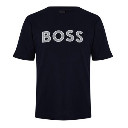 Boss Logo T Shirt Men Regular Fit T-Shirts Navy 403 for sale