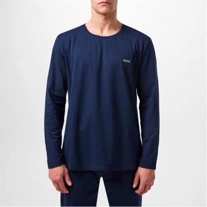 Boss Long Sleeve T-Shirt Men Long Sleeve T-Shirts Navy 403 for sale