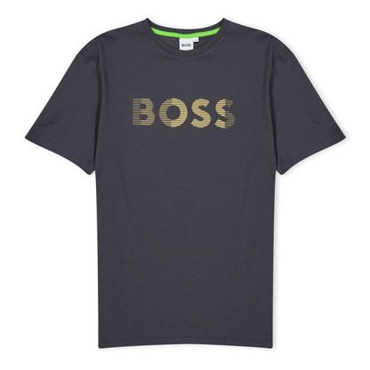 Boss Meta Logo T-shirt Boys Kids Regular Fit T-Shirts Charcoal 089 for sale