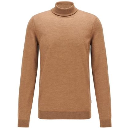 Boss Musso Roll Neck Jumper Men Jumpers Med Beige 262 for sale