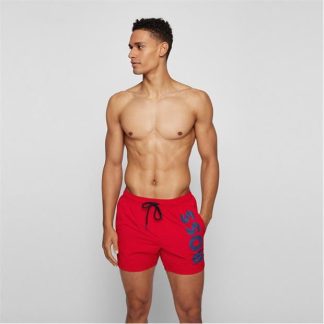 Boss Octopus Swim Shorts Men Swim Shorts Bright Red 629 for sale