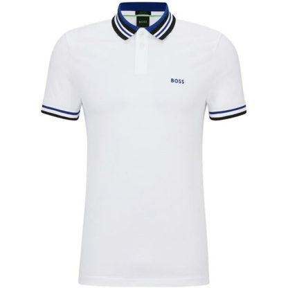 Boss Paddy 2 10188958 01 Men Short Sleeve Polos White 100 for sale