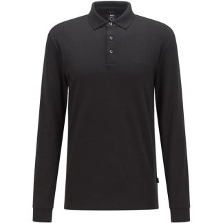 Boss Pado 30 Long Sleeve Polo Shirt Men Long Sleeve Polos Black 001 for sale