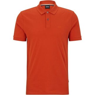 Boss Pallas Polo Shirt Men Short Sleeve Polos Dark Orange 801 for sale