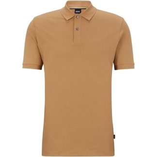 Boss Pallas Polo Shirt Men Short Sleeve Polos Med Beige 260 for sale