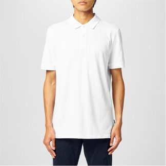 Boss Pallas Polo Shirt Men Short Sleeve Polos White 100 for sale