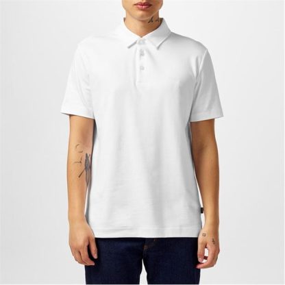 Boss Palosh 30 Polo Shirt Men Short Sleeve Polos White 100 for sale