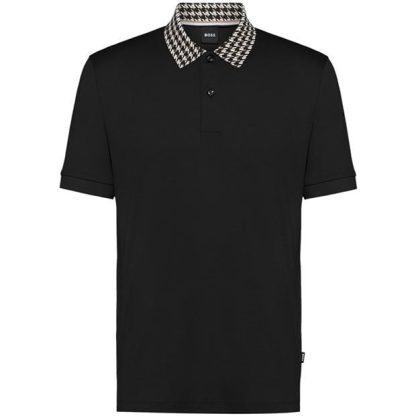 Boss Parlay 180 Polo Shirt Men Short Sleeve Polos Black 001 for sale