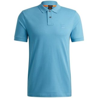 Boss Passenger PiquÉ Polo Top Men Short Sleeve Polos Open Blue 486 for sale