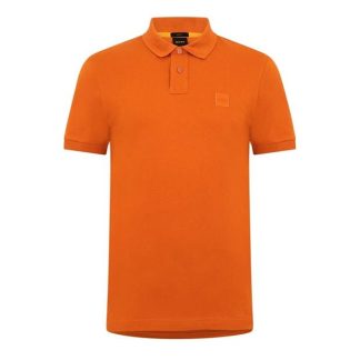 Boss Passenger PiquÉ Polo Top Men Short Sleeve Polos Open Orange 840 for sale