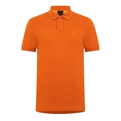 Boss Passenger PiquÉ Polo Top Men Short Sleeve Polos Open Orange 840 for sale