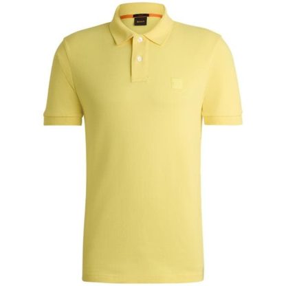 Boss Passenger PiquÉ Polo Top Men Short Sleeve Polos Yellow 737 for sale