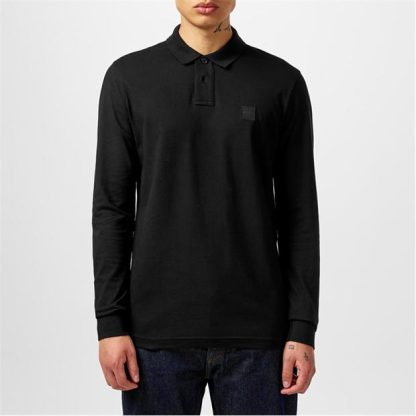 Boss Passerby Polo Shirt Men Long Sleeve Polos Black 001 for sale