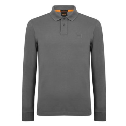 Boss Passerby Polo Shirt Men Long Sleeve Polos Charcoal 029 for sale