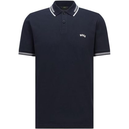 Boss Paul Pique Polo Shirt Men Short Sleeve Polos Navy 402 for sale