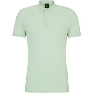 Boss Paule 10226584 01 Men Short Sleeve Polos Open Green 388 for sale